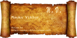 Mauks Viktor névjegykártya